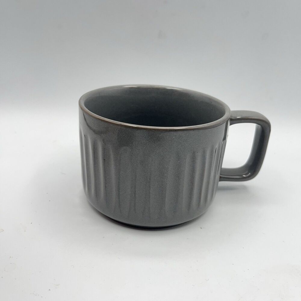 Hearth And Hand Magnolia Gray Ribbed Stoneware Modern Farmhouse Coffee Mug